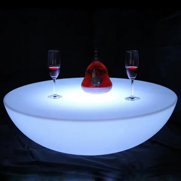 Meubles lumineux LED, Table de Bar LED, D66 * H22cm, Table basse, batterie Li Rechargeable, étanche 