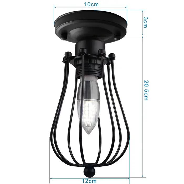 Plafonnier Industriel Vintage en Fer, Luminaire Décoratif d'Nik, Idéal pour un Loft, 73 Bars