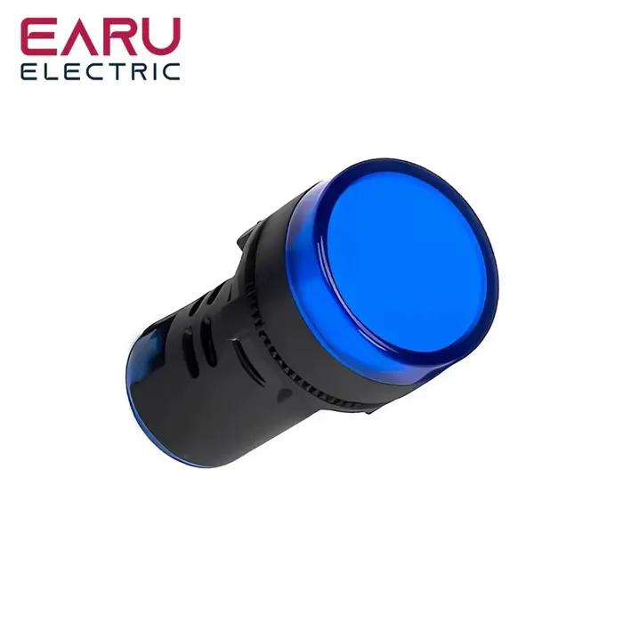 EARU 22MM Panneau LED, voyant électronique, lampe de signalisation, AC DC 12V 24V 110V 220V 380V Rou