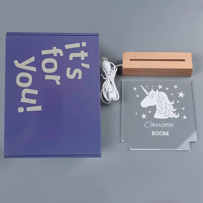 Livraison directe veilleuse personnalisée USB LED nom personnalisé lampe 3D décoration chambre jouet