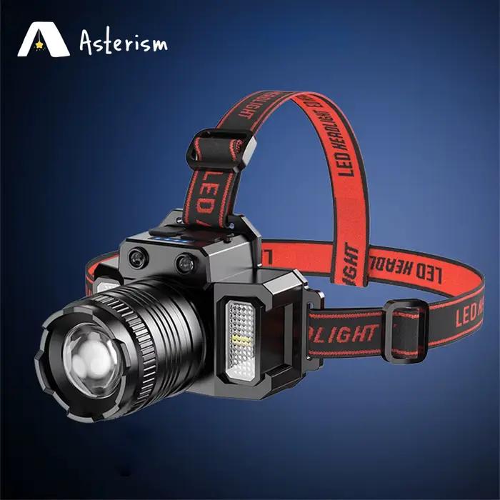 Zoomable LED phare Usb Rechargeable phare capteur de mouvement étanche lampe frontale phare d'urgenc