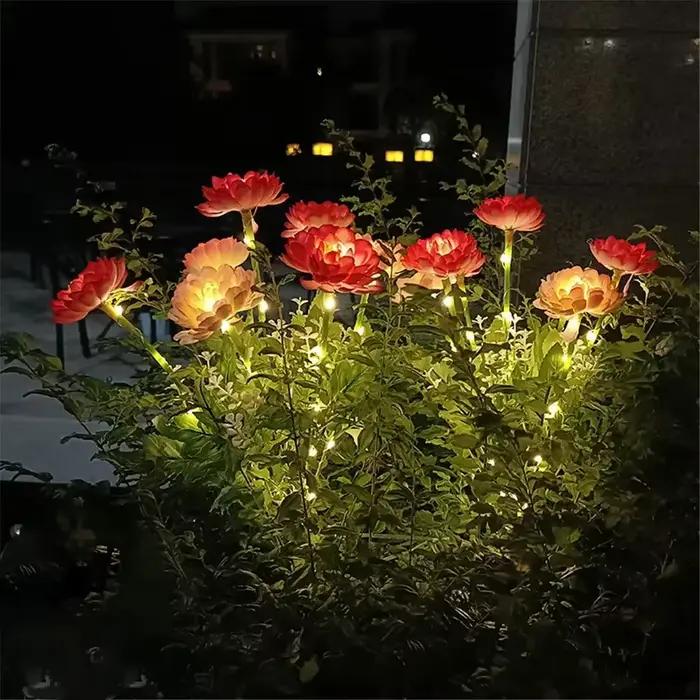 Lampes solaires éclairage extérieur lumière de jardin solaire neige fleur de Lotus lampe de pelouse 