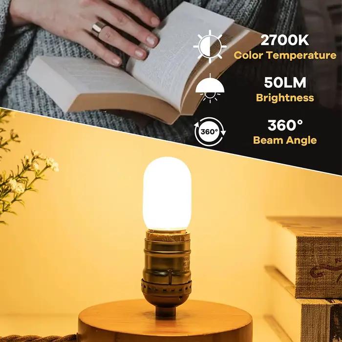 Ampoule de candélabre LED E14 à intensité variable givrée 220V T22 1W 2700K ampoules de bougie LED t