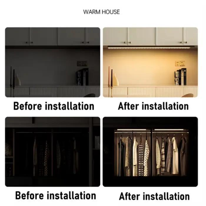 Veilleuse LED sous armoire avec détecteur de mouvement, lampe murale magnétique, éclairage de Cisco,