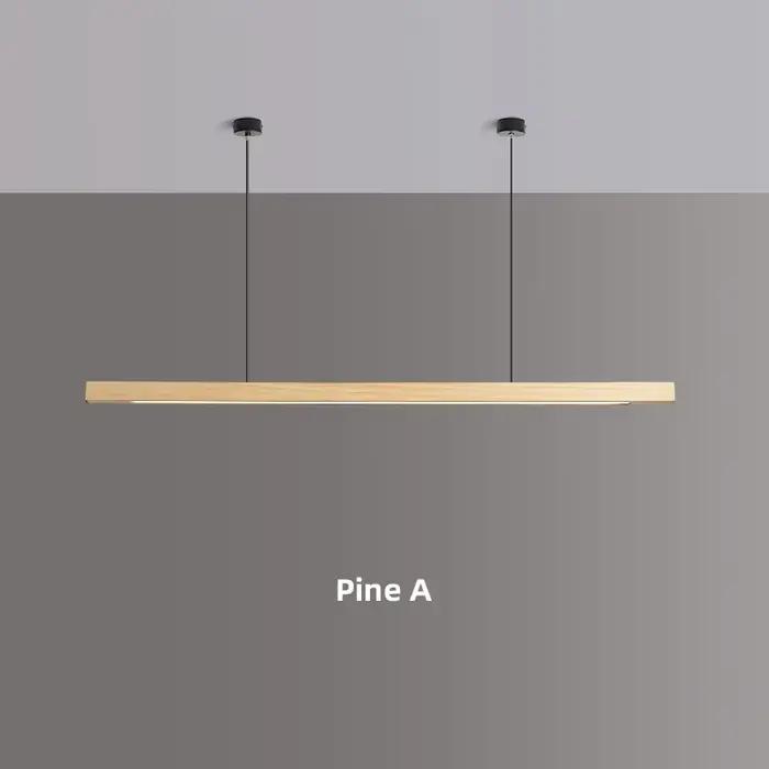 Moderne Simple en bois pendentif lumières longue linéaire suspension lampe Table lumière LED cuisine