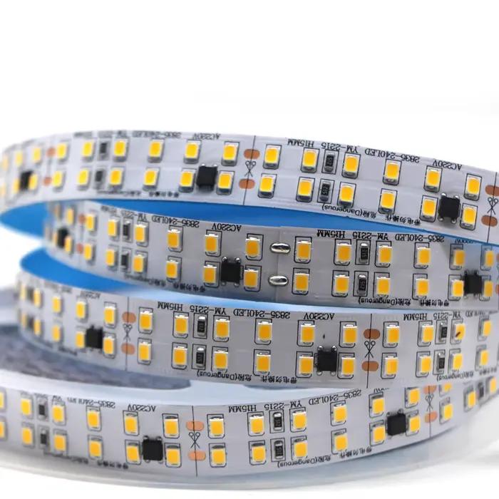 Bande lumineuse LED AC220V ~ 230V, 2835, 240 diodes/m, 5M, 10M, 220V, bande lumineuse, 220 volts, ba
