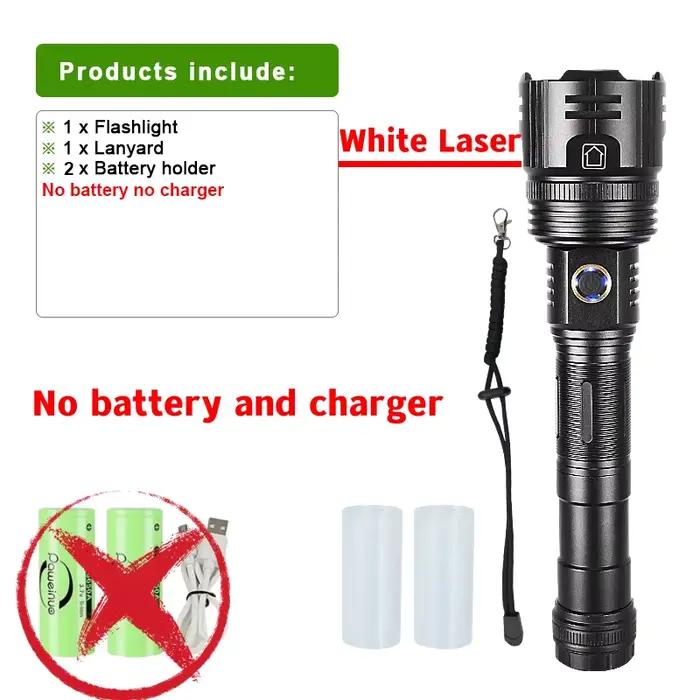 Nouveau Lampes de poche Laser blanches 12000mAh 1000000 LM lampe de poche Ultra puissante Zoom USB l