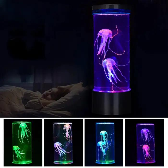 Lampe méduse Aquarium Lampka Nocna 5 couleurs fantaisie LED USB Table veilleuse cadeau pour enfants 