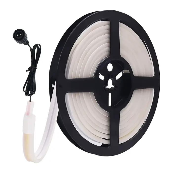 Bande lumineuse LED néon 24V, solaire, étanche, 8 Modes, 320 diodes/m, lampe Flexible IP68, décorati