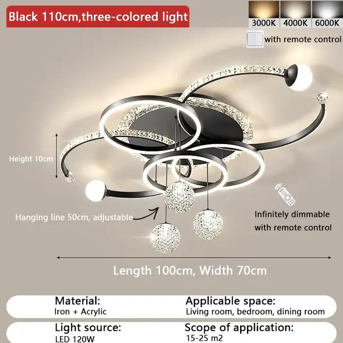 Nouveau moderne Led noir salon suspension cuisine Restaurant brillant suspension décoration intérieu
