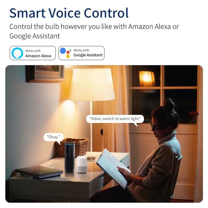 Ampoule LED WiFi intelligente Tuya, AC 220V 110V, E27, 10/15/20W, lampe LED Alexa, application Smart