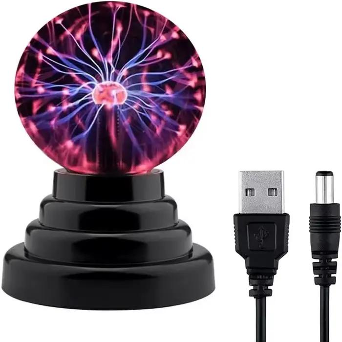 Lampe boule de Plasma magique de 3 pouces, veilleuse d'ambiance LED uniquement en verre sensible au 