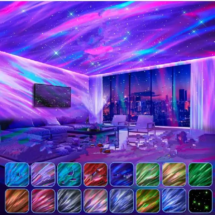 Projecteur galaxie, lampe de projection aurores boréales, petite veilleuse avec minuterie et télécom