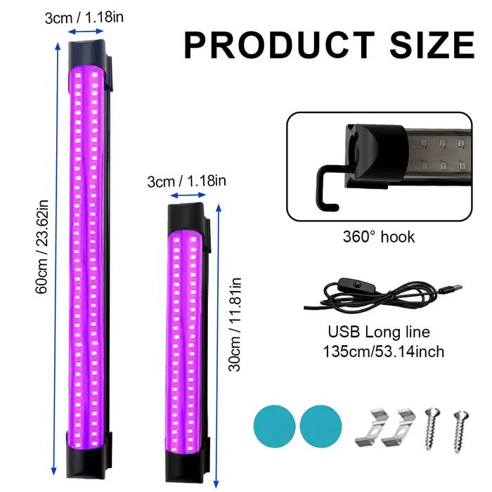 48/80 perles lumineuses LED, tube de lampe noir, lampe à polymérisation UV, fête fluorescente, peint