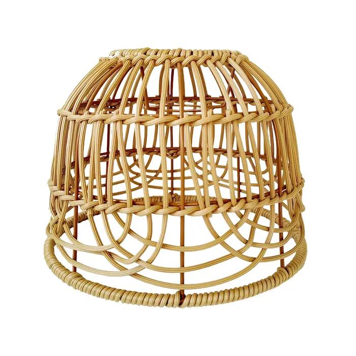 Tissage rotin abat-jour rétro lustre lumière couverture plafond suspension lampe couverture pour la 