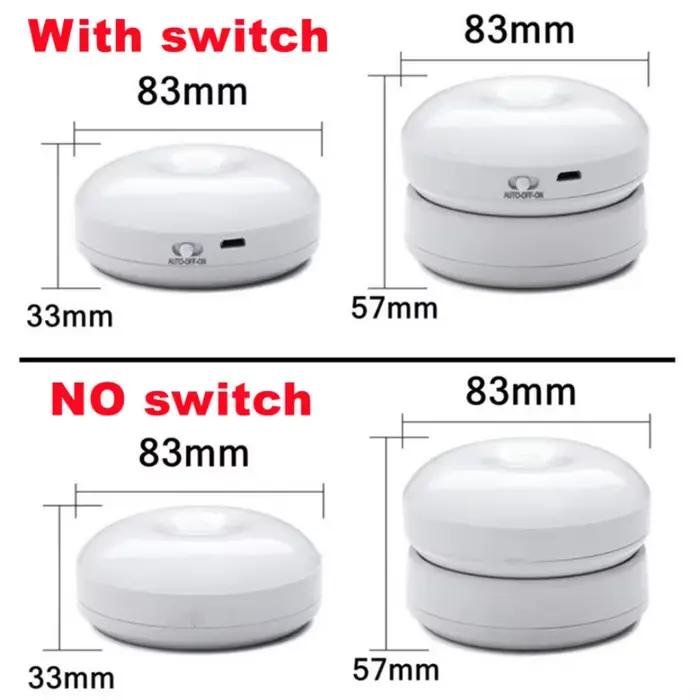 PwwQmm-Veilleuse LED sans fil avec capteur de mouvement, chargement USB, lampe de nuit pour armoire,
