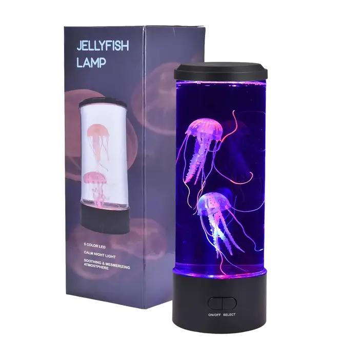 Lampe méduse Aquarium Lampka Nocna 5 couleurs fantaisie LED USB Table veilleuse cadeau pour enfants 