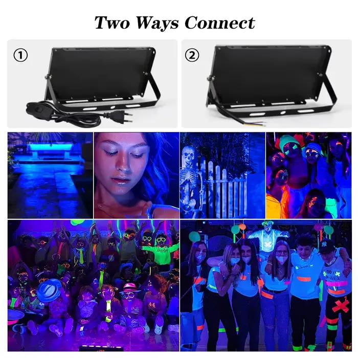 395nm 400nm Led UV projecteur 50W 100W LED lumière noire de scène 220V étanche Ultravilet lampe fluo