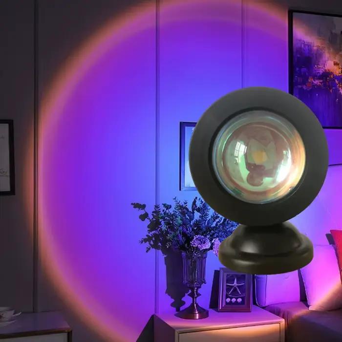 Mini lampe de coucher de soleil USB, projecteur Led, veilleuse, interrupteur 16 couleurs, atmosphère