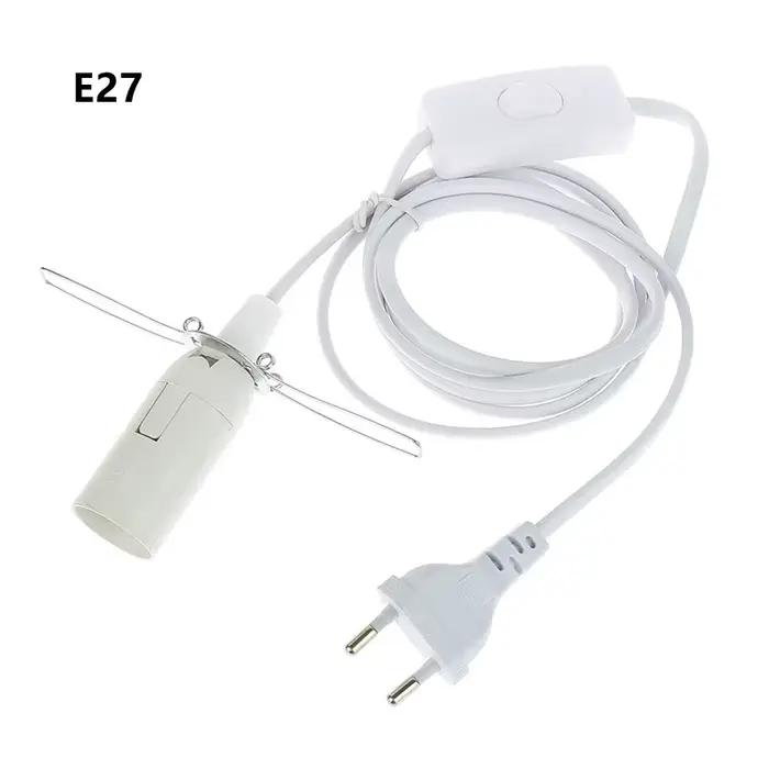 Câble d'alimentation de 1.8m, prise E14 E27, base de lampe avec fil de commutation pour ampoule LED 