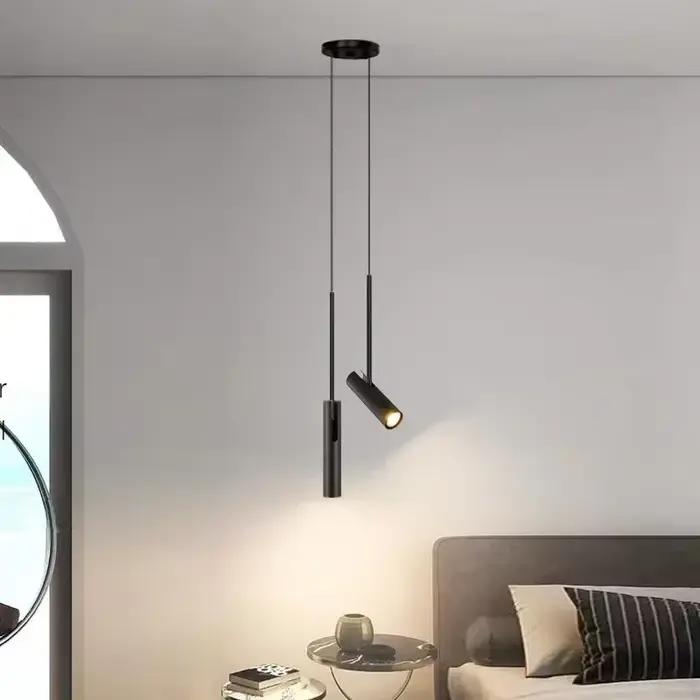 Nordique noir LED lustre pendentif lumières chambre chevet éclairage décor salle à manger luminaire 