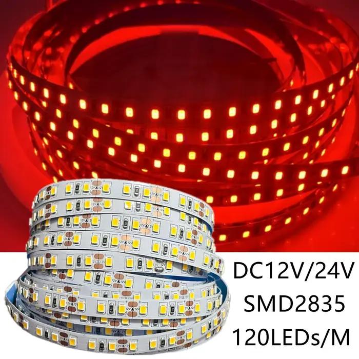 120 LED s/m DC12V 24 V maison lampe bande 2835 LED bande décor rouge glace bleu vert jaune rose Flex