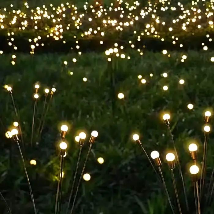 10 lampes solaires LED en forme de lucioles, lumières RGB IP65 étanches pour extérieur, lampes de jardin, lampes à piquet pour allée, cour, patio, décoration