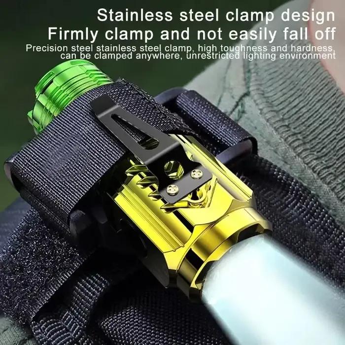Lampe de poche Super Lumineuse Rechargeable à 3 LED Bleues Compacte Étanche pour Camping Climbing Hunting Night Fishing Cycling Occasions Spéciales