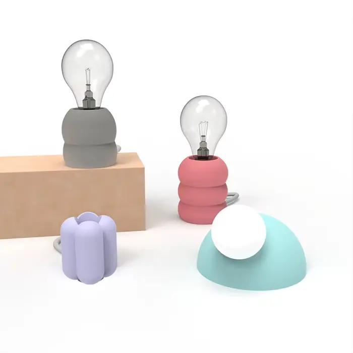 Abat-jour en ciment de Style nordique, moule en Silicone, décoration de bureau, supports de lampe en béton