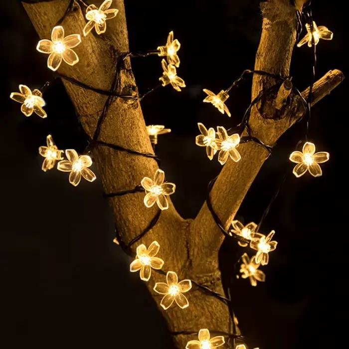 Guirlande lumineuse Led solaire d'extérieur, fleurs de cerisier, 8 Modes d'éclairage, lampe solaire pour Camping, mariage, décoration de noël