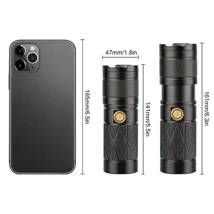 Lampe de poche laser aste de type C pour camping en plein air, lampe à main blanche, torche LED injuste, Xhp90