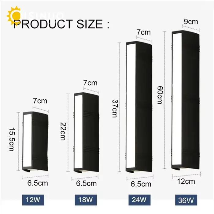 Applique murale LED imperméable en aluminium noir, conforme à la norme IP65, design moderne, éclairage d'extérieur, idéal pour une villa, un jardin ou une véranda, 4W, 110/220V