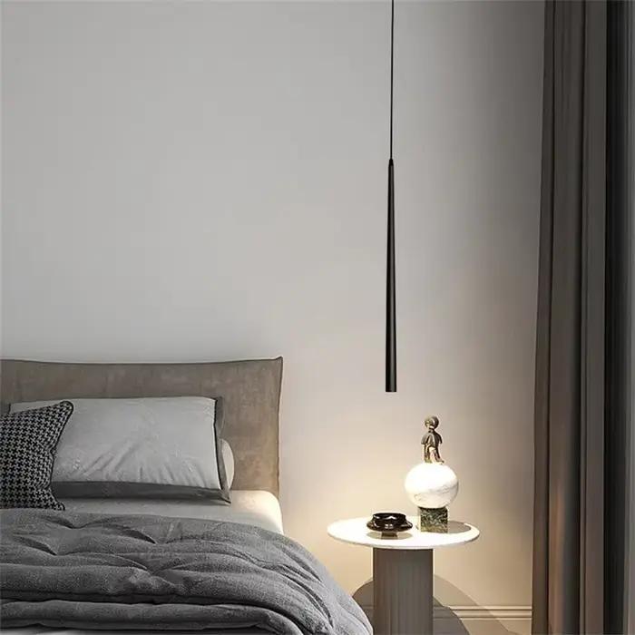 1 pièce 30/40/50CM cône pendentif LED lumière Dia3cm conique en aluminium Restaurant Bar café suspension lampe cuisine salle à manger Droplight