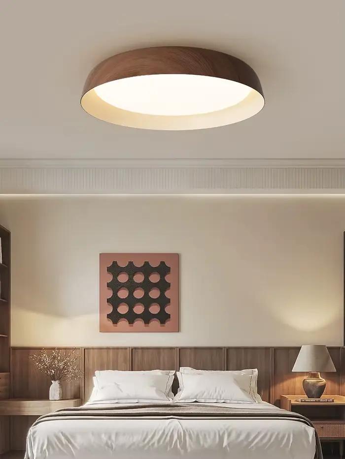 Salon moderne lumière LED plafonnier nouveau Style rétro chambre étude couleur noyer Antique maison hôtel Villa luminaire