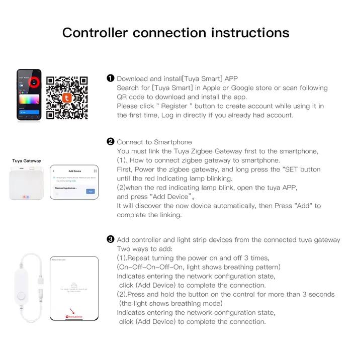 Zigbee-Joli intelligent pour bande lumineuse LED, interrupteur, commande vocale, fonctionne avec Tuya Smart Life, DC 12V, 24V, Alexa, Google