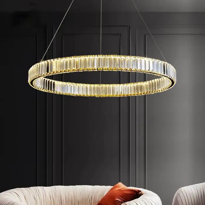 Lustre moderne cristal Led Plafond Lustres éclairage salon décor suspension lampe salle à manger