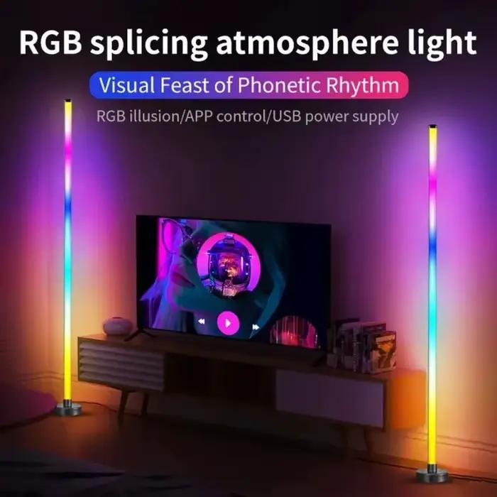 Lampe sur pied LED intelligente RGB avec télécommande et contrôle par application éclairage d'ambiance pour salon et jeux vidéo