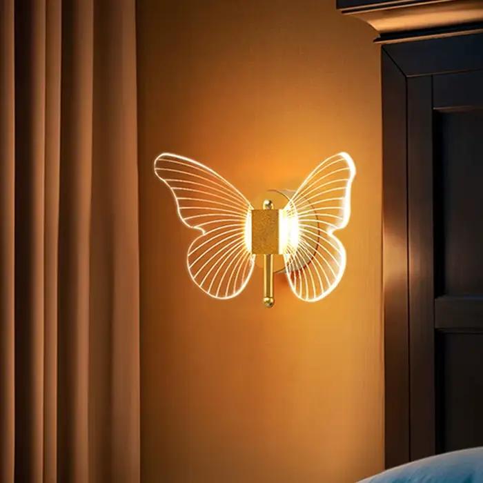 Papillon mur LED lampe éclairage intérieur maison chambre Table de chevet salon décoration nordique