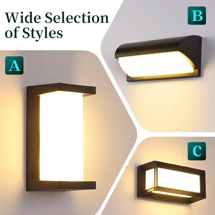 Applique murale extérieure IP65 étanche, lumière de porche 25W LED à économie d'énergie, éclairage intérieur pour couloir, balcon, jardin, décoration murale