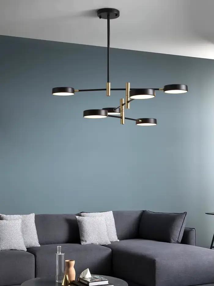 Moderne minimaliste personnalité créative chambre LED lustre nordique postmoderne maison restaurant design salon éclairage