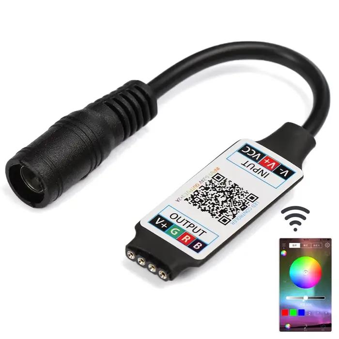 Mini contrôleur de bande lumineuse LED Bluetooth RGB 12V, contrôle sans fil pour téléphone intelligent, DC 5-24V 6A pour bande RGB 3528 5050