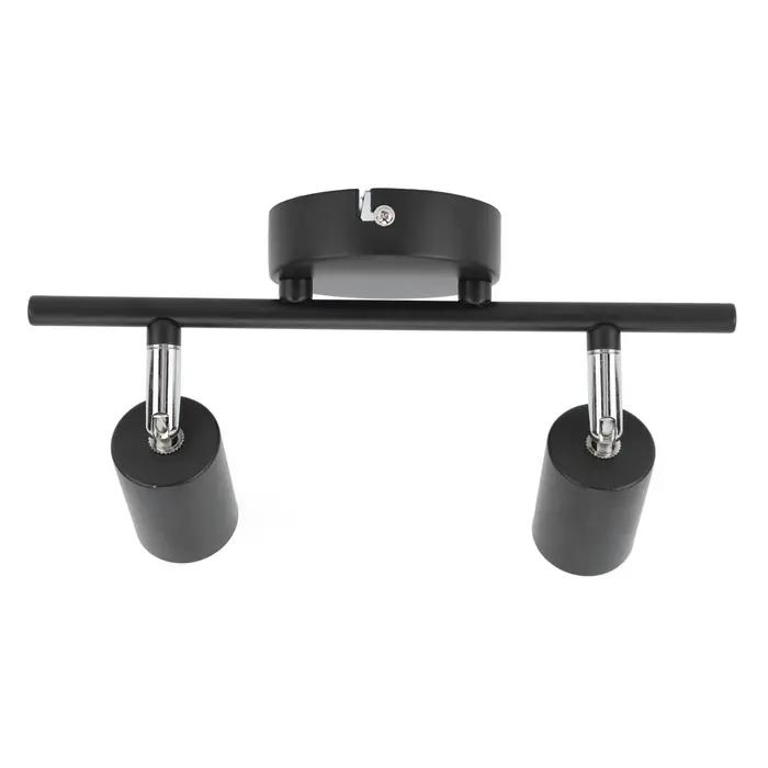 Support de lampe réglable rotatif pour chambre à coucher, douille pour ampoules LED, support de rail de plafond encastré, 2 lumières