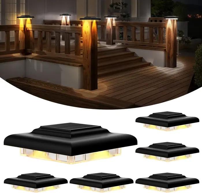 Lumière de clôture solaire 3000K 6000K, pilier de jardin extérieur, lampe frontale pour porte de Villa, décor de paysage, colonne IP65, 3.5x3.5