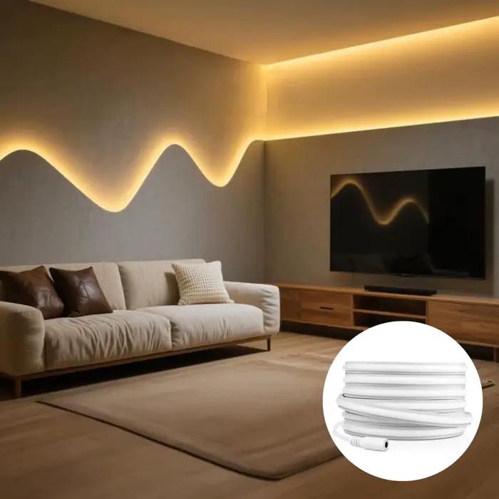 Bonne qualité COB LED bande néon 9MM 24V Super lumineux pas de zone sombre applique étanche, pour éclairage intérieur extérieur RA90