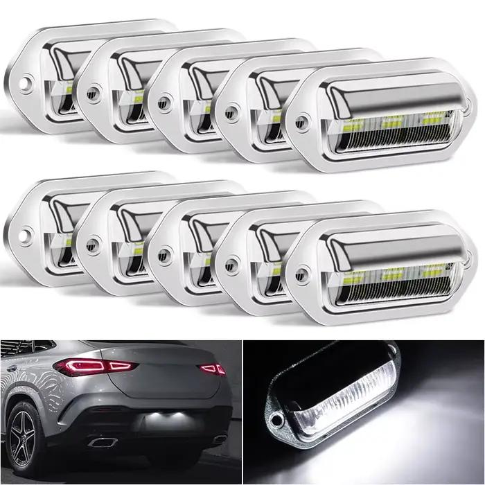 Feux de plaque d'immatriculation 6 LED pour camion, feux de position latéraux, feux de sécurité pour voiture, remorque, camping-car, van, bateau, pick-up, lampes de porte extérieures et intérieures 12
