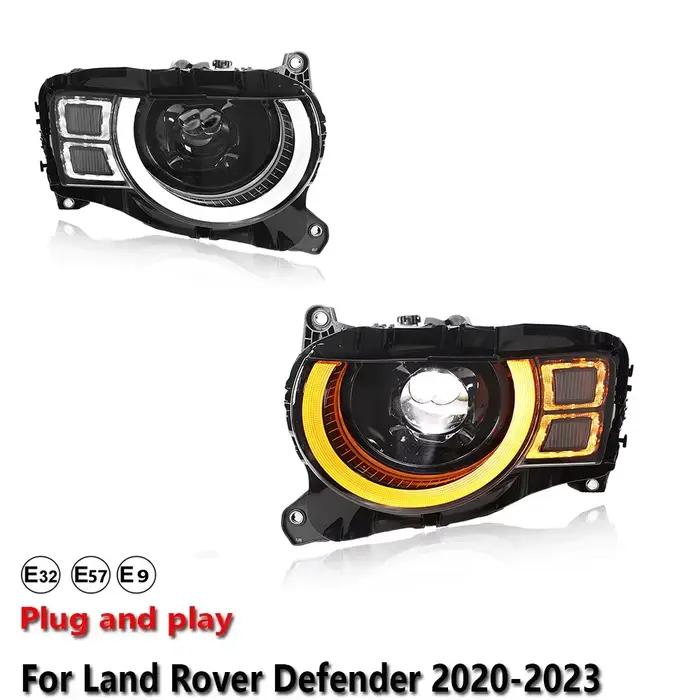 Accessoires de voiture : Phare LED pour Land Rover Defender 2020-2025, projecteur avant, feux de jour DRL, clignotants, Plug & Play