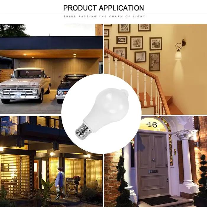 Ampoule LED avec capteur de mouvement PIR E27, Induction infrarouge humaine intelligente, lumière blanche chaude, interrupteur automatique