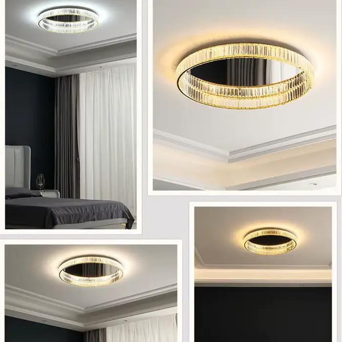 Lustre moderne cristal Led Plafond Lustres éclairage salon décor suspension lampe salle à manger