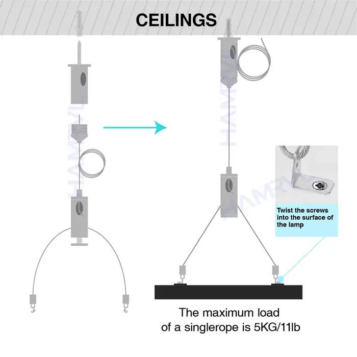 Kit de Suspension de lumières de 1.5m