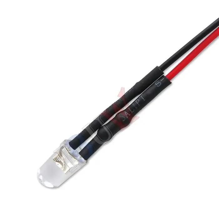 10 pièces DC 3V 6V 12V 24V pré-câblé 3mm 5mm lampe à LED ampoule précâblée Diodes électroluminescentes Transparent jaune bleu vert blanc rouge
